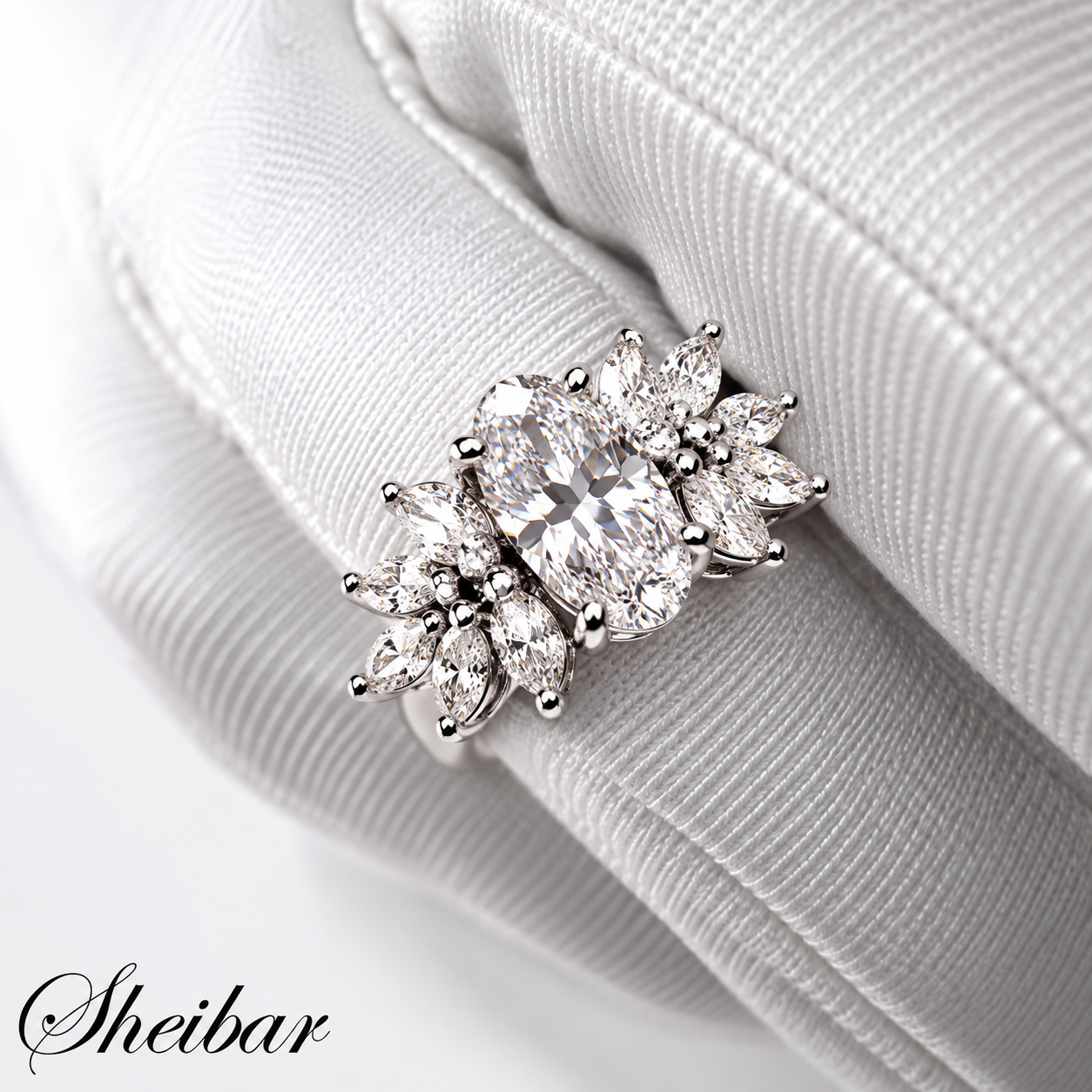 Sheibar Floral Diamond Ring Close-Up